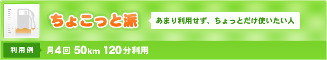 ちょこっと派 あまり利用せず、ちょっとだけ使いたい人